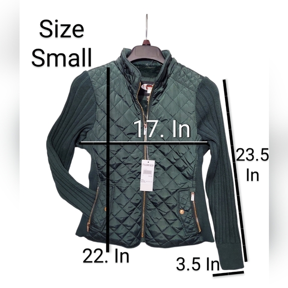 Palomares Sports Quilted Jacket Womens Green Stretch Side Winter Coat Warm New - Picture 8 of 16